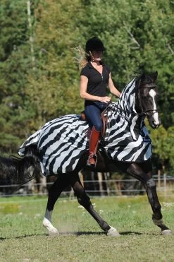 Bucas Buzz-Off Riding Zebra Fliegenausreitdecke -Pferdebedarf Discounter 300423 BL WH 7