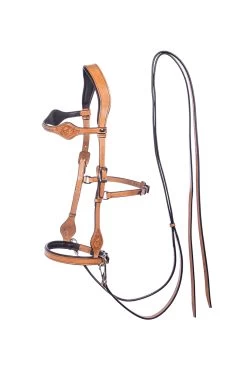 FRA Dandy Sidepull (System 3) Leather, W/ Leather Clip Reins -Pferdebedarf Discounter 322950 NAT 1